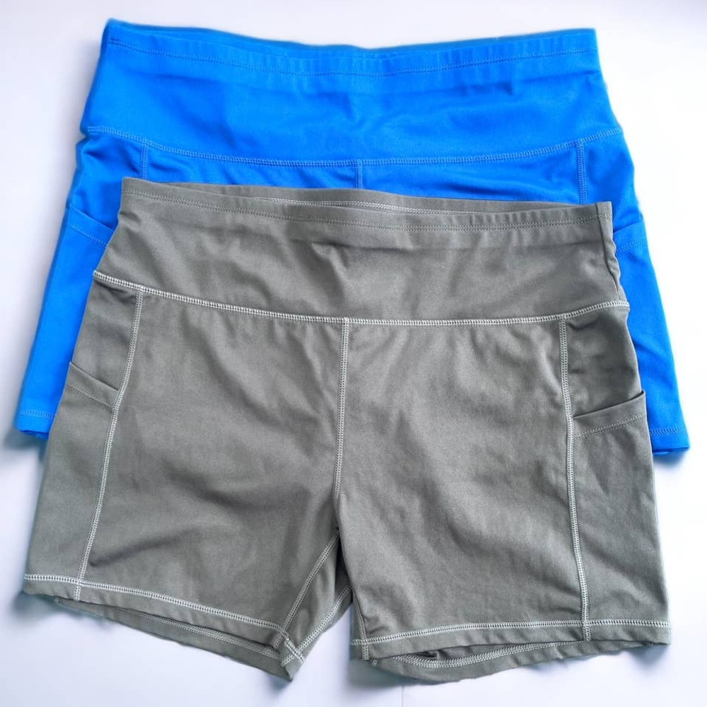 Sports Wear High Waisted Biker Shorts - Two Pair - 2XL